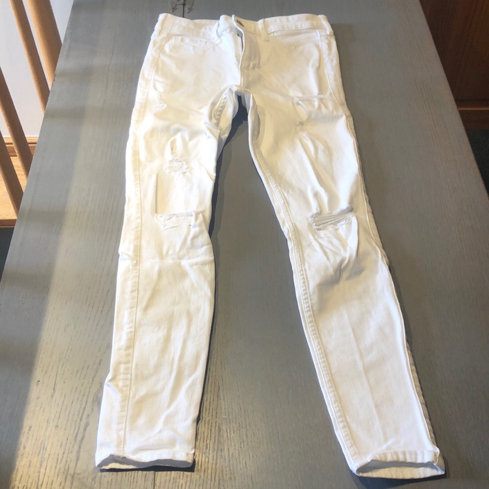 Hollister High Rise Super Skinny White Jeans